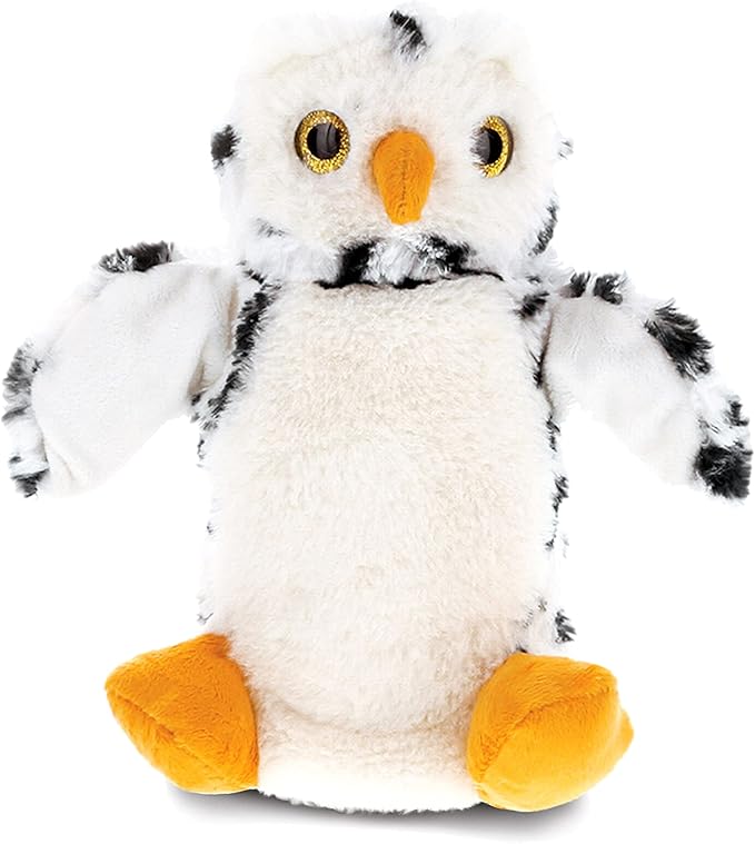 DolliBu White Owl Plush Hand Puppet for Kids - Soft Plush Stuffed Animal Hand Puppet Toy, Puppet Show Games Puppet Theaters for Kids