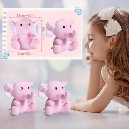HyDren 8 Pcs Plush Mini Elephant Stuffed Animal Toys 4