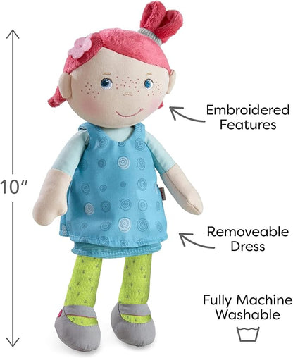 HABA Snug Up Philine - 10" Soft Doll, Machine Washable - Perfect Snuggly First Soft Baby Doll and Toddler Baby Doll for 18 Months and Up