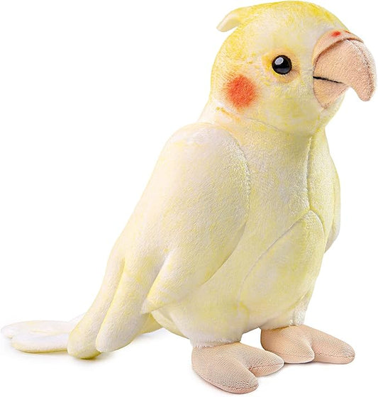 ZHONGXIN MADE Yellow Cockatiel Plush Toy - Simulation 7 Inch Parrot Stuffed Animal, Cute Little Bird Doll as Gift for Your Friends