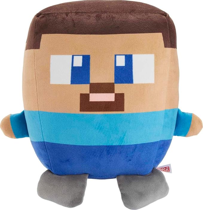 Mattel Minecraft Cuutopia 10-in Steve Plush Character, Soft Rounded Pillow Doll 3 Years