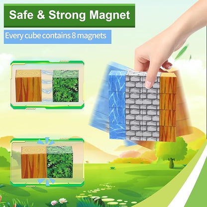 Magnetic Blocks Toys for Boys & Girls Age 6 7 8 9 10, Stacking Building Toys for Toddlers Fidget Cubes Sensory Toy for Kids
