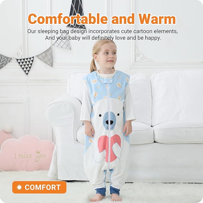 Baby Sleeping Sack Sleeveless, Toddler Sleeping Bag with Legs