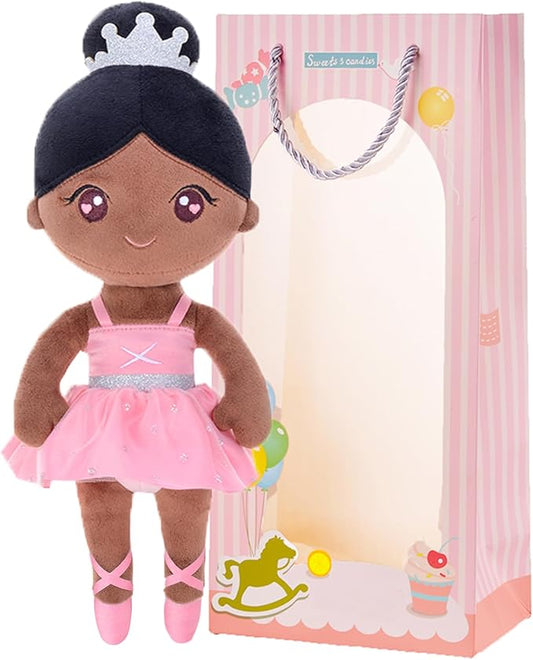 Gloveleya Ballet Dolls Baby Girl Gifts Plush African American Ballerina 13"