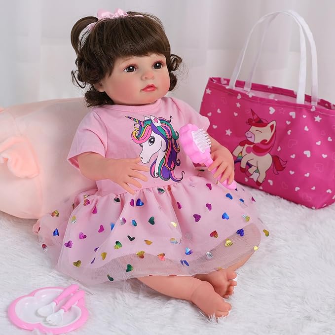 BABESIDE 13Pcs Baby Doll Clothes and Accessories for 17-20 Inch Dolls, Baby Doll Feeding and Care Set with Doll Clothes