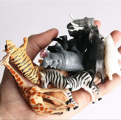 Mini Wild Animal Toys, Forest Animal Dolls (12 Pieces)