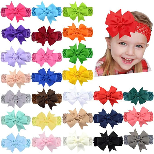 20PCS Baby Girl Bow Headbands,Turban Bows Headbands