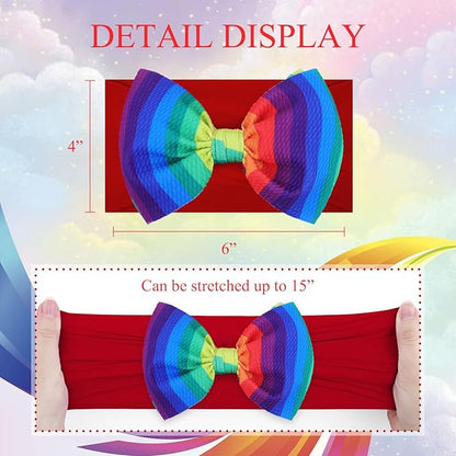 YanJie Rainbow Pride Headbands - Bows for Baby Girls, Newborns
