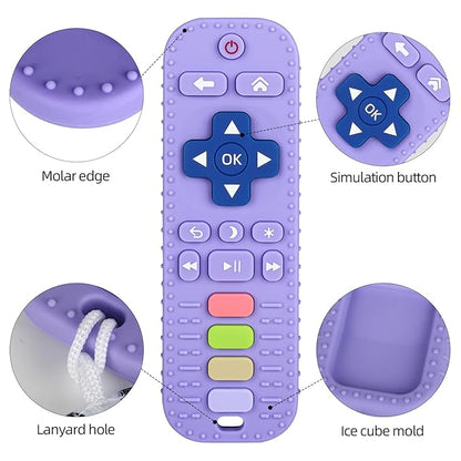 Chuya Silicone Baby Teething Toy Remote Control Shape Chew Toy 3-6 Months 3-24 Months,