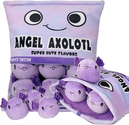 Axolotl Plush Pillow Throw Pillow, Cute Axolotl Plush Toys Doll (6 pcs,