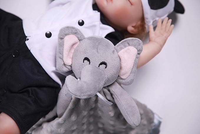 Pro Goleem Elephant Security Blanket, Soft Lovey Unisex Lovie Baby 16 Inch