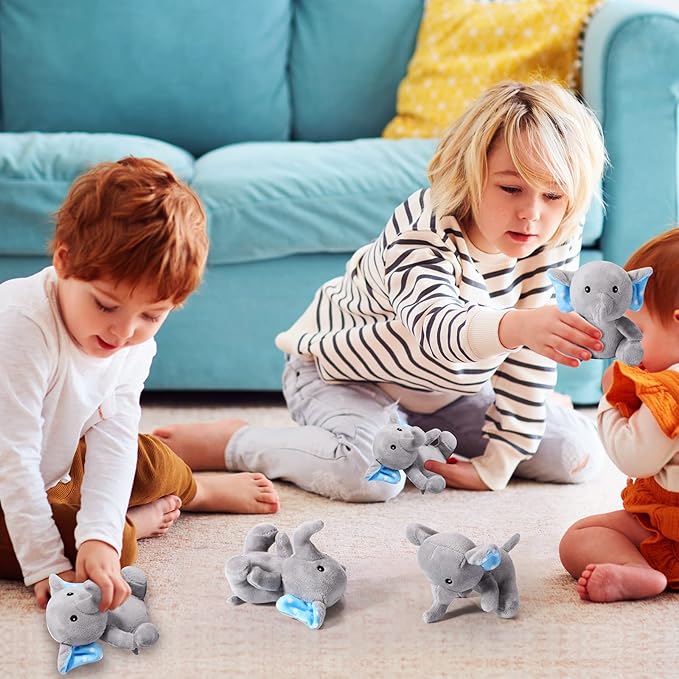 HyDren 8 Pcs Plush Mini Elephant Stuffed Animal Toys 4