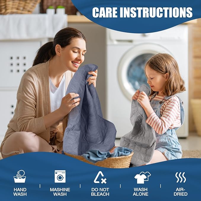 TAOCOCO 100% Waterproof Recliner Covers, Recliner Sofa Covers with Leg Straps, Reversible Recliner Couch Cover for Reclining Chair, Washable Couch Protector for Pets Kids(1 Seater 22", Bluish Gray)