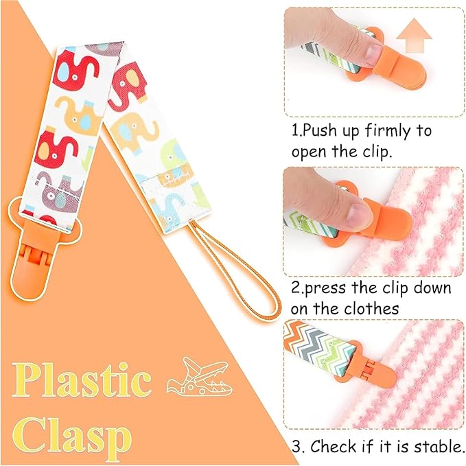 8 Pcs Baby Dummy Strap Clip, Pacifier Clips