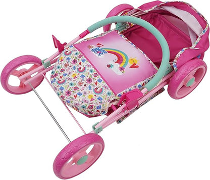 Baby Alive: Deluxe Classic Doll Pram - Pink & Rainbow 18", Large 3+