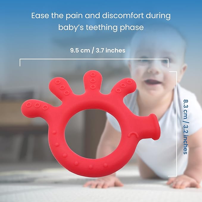 Silicone Baby Finger Teether Toy - Handheld Teething Relief Toy for Babies, Toddlers