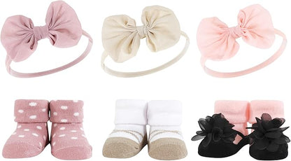 Hudson Baby Girl's Headband and Socks Giftset