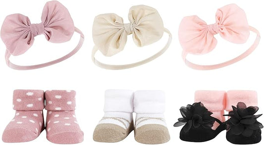 Hudson Baby Girl's Headband and Socks Giftset