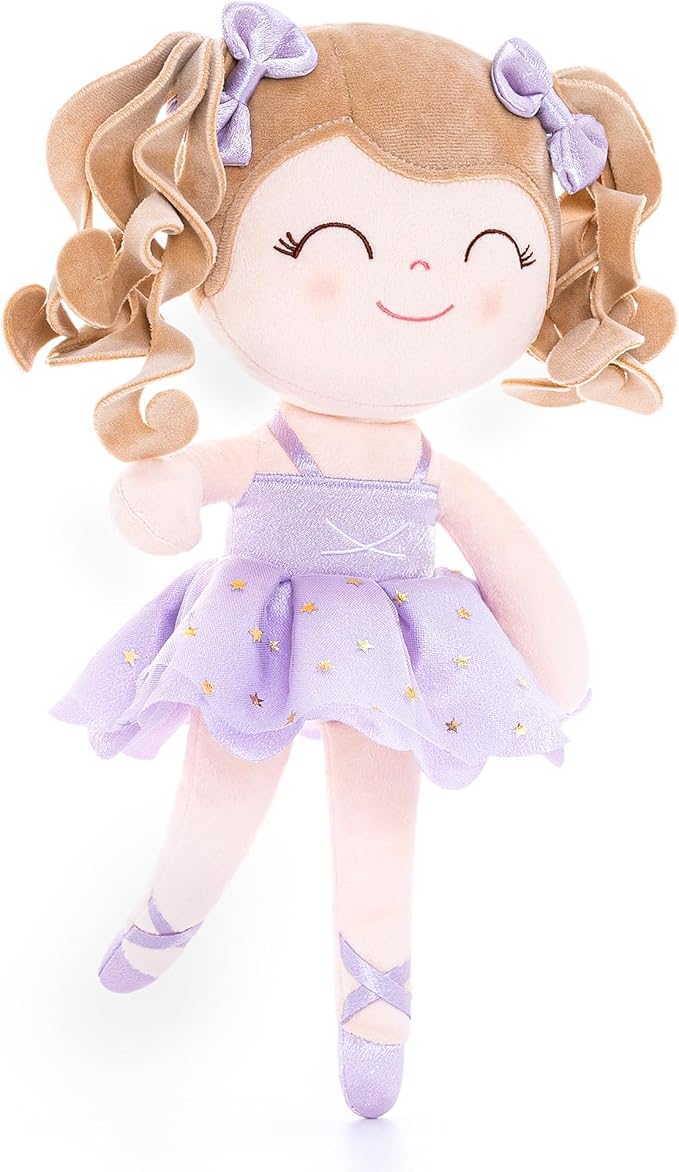 Gloveleya Baby Dolls Soft Snuggly Curly Hair Ballerina Doll First 14inches Ballerina