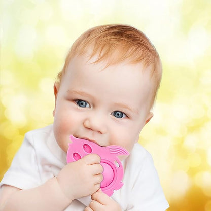 Popz Baby Teether Toy - Made in The USA 0-6 Months 100% Silicone