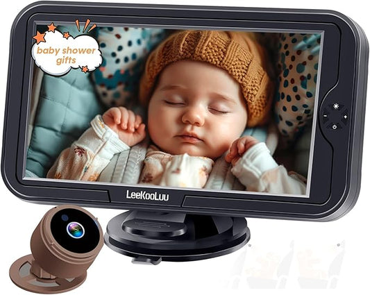 Baby Car Camera for Backseat 1080P - HD Crystal Night Vision, Easy to Install, 360° Rotation, Protect Baby's Eye, Perfect for Brown Car Interiors, Rear Facing Backseat Camera for Newborn, Infant, Kids