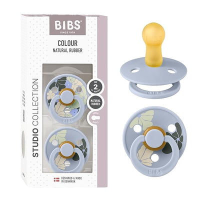 BIBS Pacifiers - Colour Studio 2 Pack | Round Nipple Baby Pacifier 0+ Months