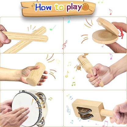 Ehome Toddlers Musical Instruments, Wooden Percussion Kids Baby Musical Instruments