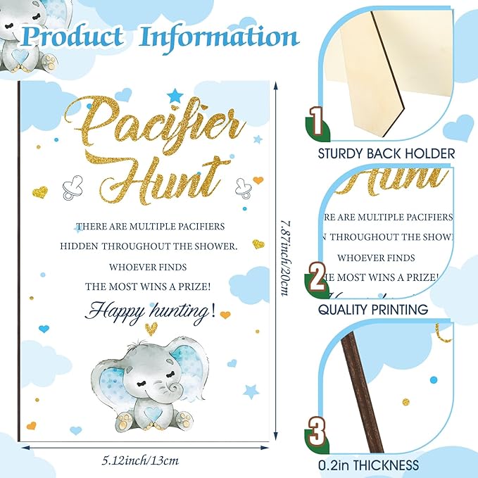 Thyle 51 Pcs Pacifier Hunt Baby Shower Games Include Baby 50 Acrylic