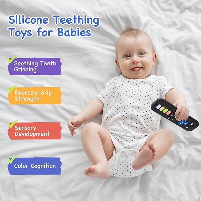 Hooku Silicone Teethers for Babies 0-6 Months, Teething Toys for Babies 6-12 Months 0-3 Months,