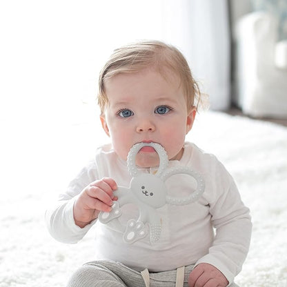 Dr. Brown's Flexees Gray & Pink Bunny Silicone Baby Teethers, BPA Free 3 Months+