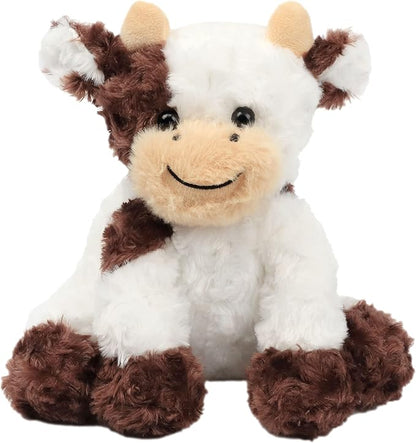 Hopearl Adorable Plush Cow Toy Floppy Dairy Cattle Soft Stuffed Animal Cute Birthday for Boys Girls Kids Toddlers, Brown 9''