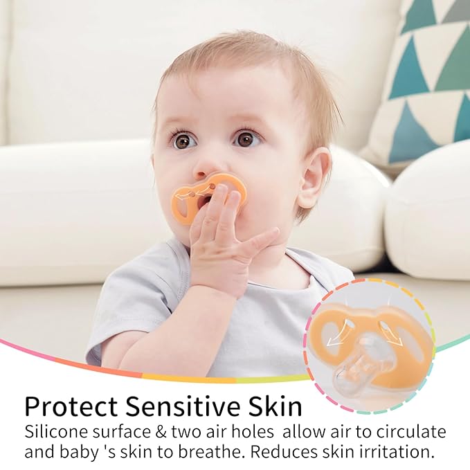 Mobella Koala Pacifiers 0-3 Months, Silicone Baby Pacifier for Breastfed Babies 2 Pack