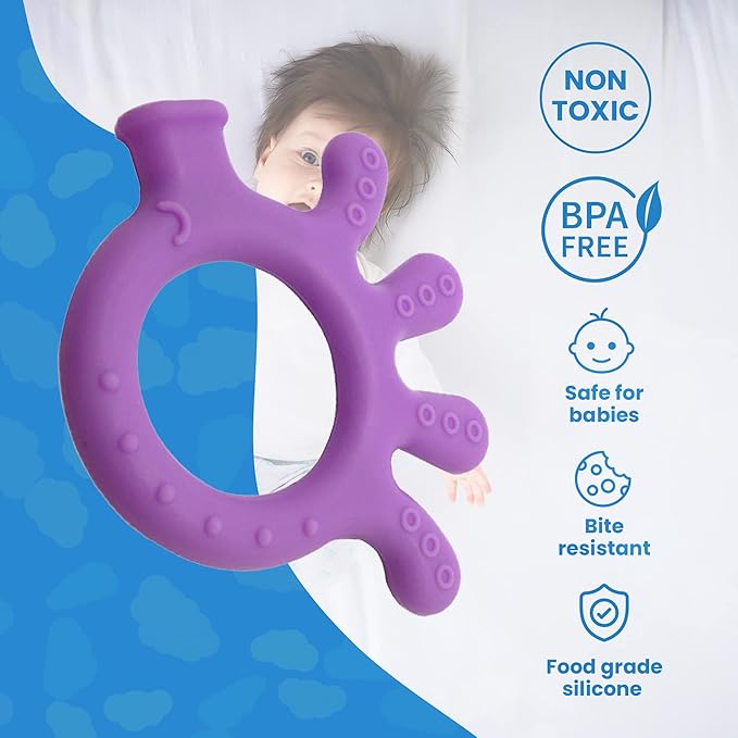 Silicone Finger Teether Toy - Handheld Teething Relief for Girls & Boys