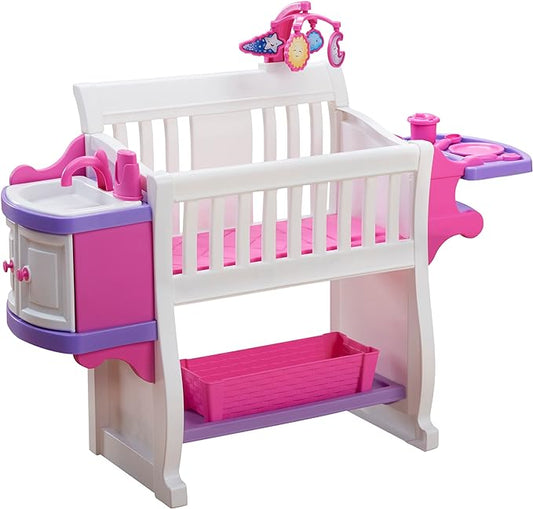 American Plastic Toys Kids’ My Very Own Nursery Baby Doll Playset, Furniture 2+,Pink