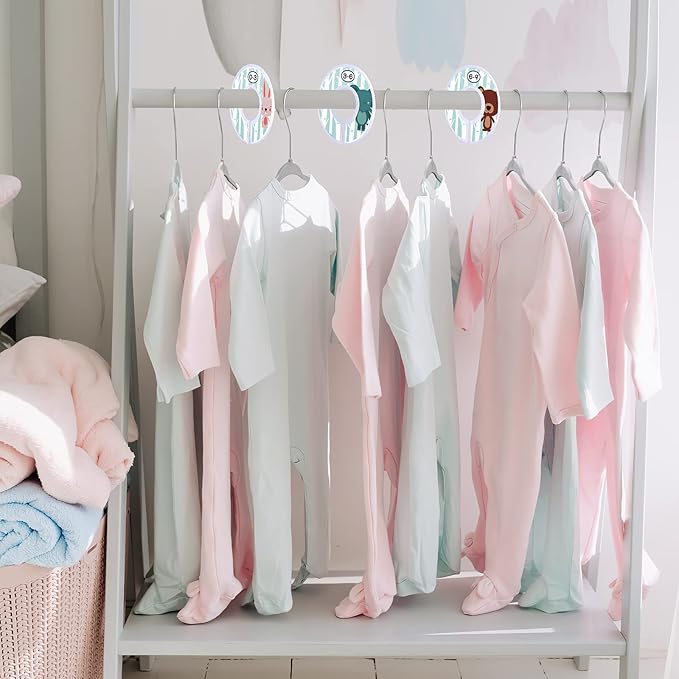 Baby Hangers, VIS'V 11 Inch Gray Velvet Kids Hangers with 6 Pcs Size Dividers Non Slip Nursery Children Closet Clothes Hangers for Infant Toddler Girls and Boys 50 Pcs