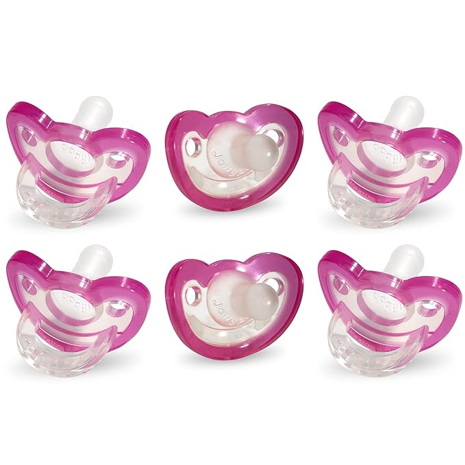 RaZbaby JollyPop Baby Pacifier for Newborns 0-3m - Soft BPA Free Medical Grade Silicone Made in The USA with a Durable one Piece Construction 6