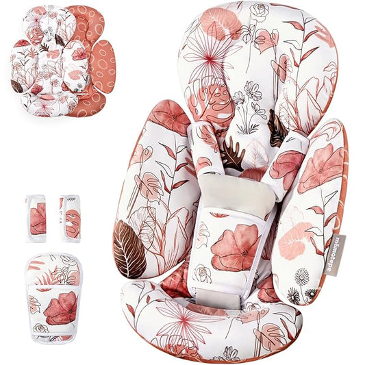 Mamatepe Infant Car Seat Insert, Baby Seat Head and Body Support for Newborn, Soft Breathable, Reversible Design, Fits for Stroller, Baby Swing, Rocker, Bassinets, Pushchair, Orange