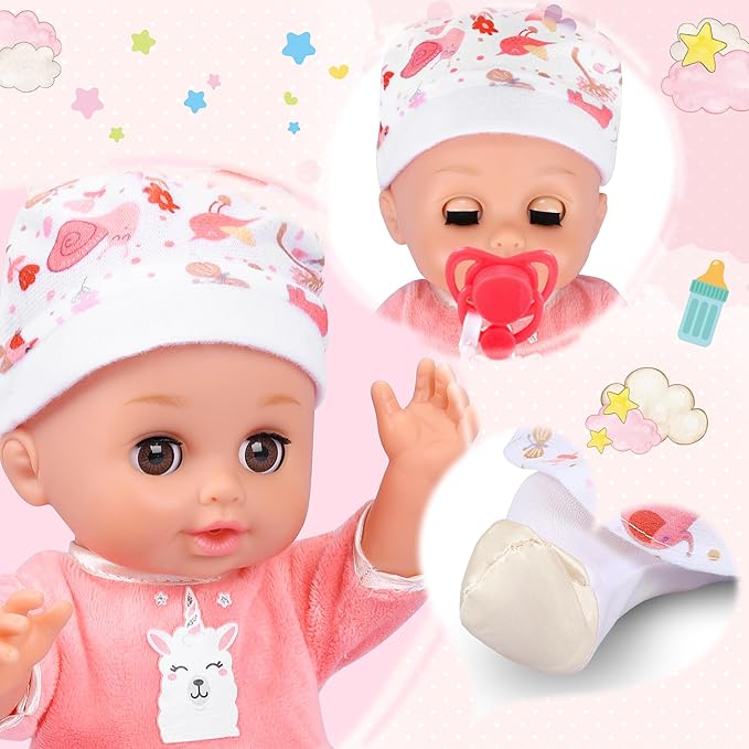 Baby Doll Care Set, Baby Doll Feeding Playset 20Pcs 3 4 5 6+