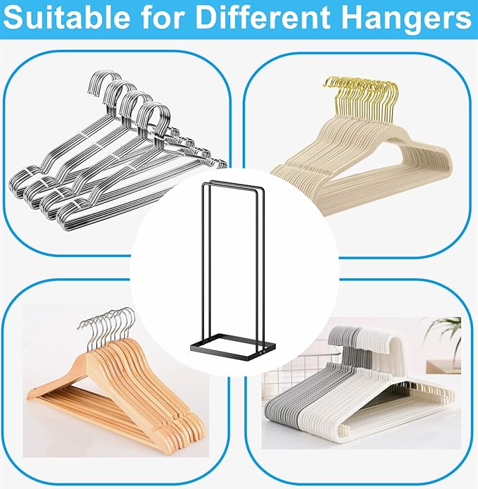 Hanger Stacker 2 Pack, Clothes Hanger Holder Organizer for Closet Laundry Room,Coat Hanger Organizer Stacker for Wire Hangers,Hanger Rack Stand Hanger Caddy for Adult Kids Velvet Pants Hangers Storage