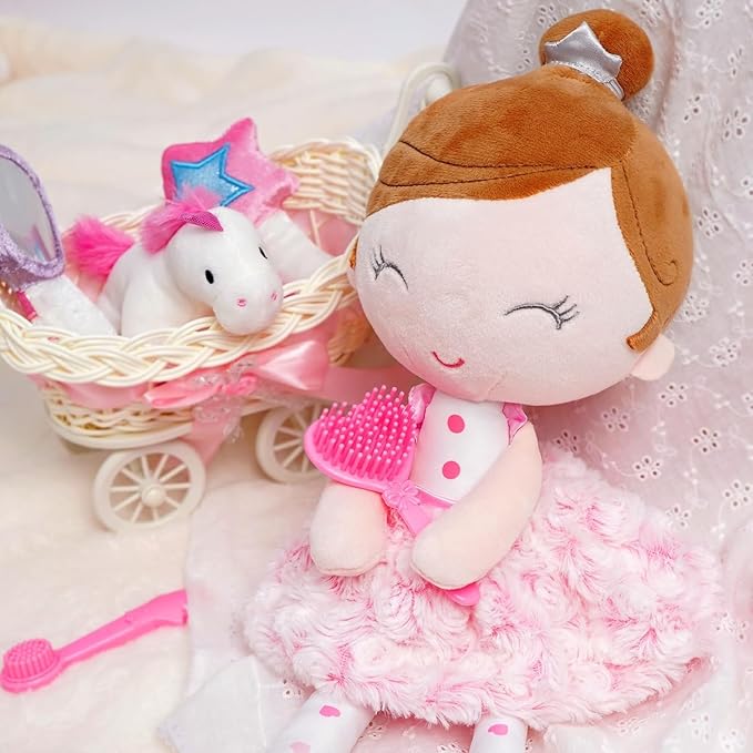 17 inch Ballerina Princess Doll Stuffed Animal for Girls Toy Set for 3 4 5 Year Old Girl Gift for Little Girl, Birthday 3-9