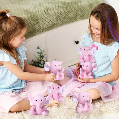 HyDren 8 Pcs Plush Mini Elephant Stuffed Animal Toys 4