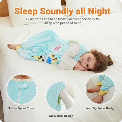 Infant Toddler Sleeping Bag, Baby Sleeping Sack Sleeveless 4 Season 5-6T, Giraffe