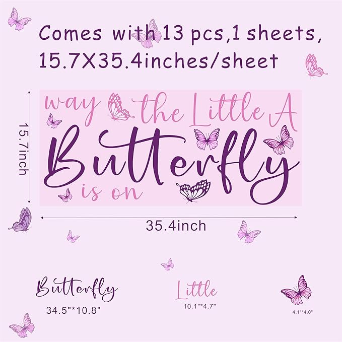 Butterfly Baby Shower Party Decal for Backdrop A Little Butterfly