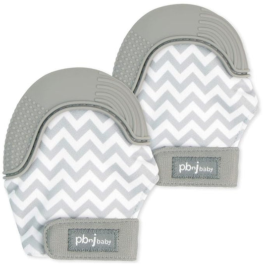 Silicone Infant Teething Mitten Teether Glove Mitt Toy - Gray 2pk