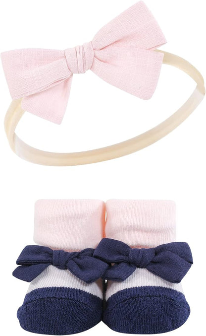 Hudson Baby Girl's Headband and Socks Giftset