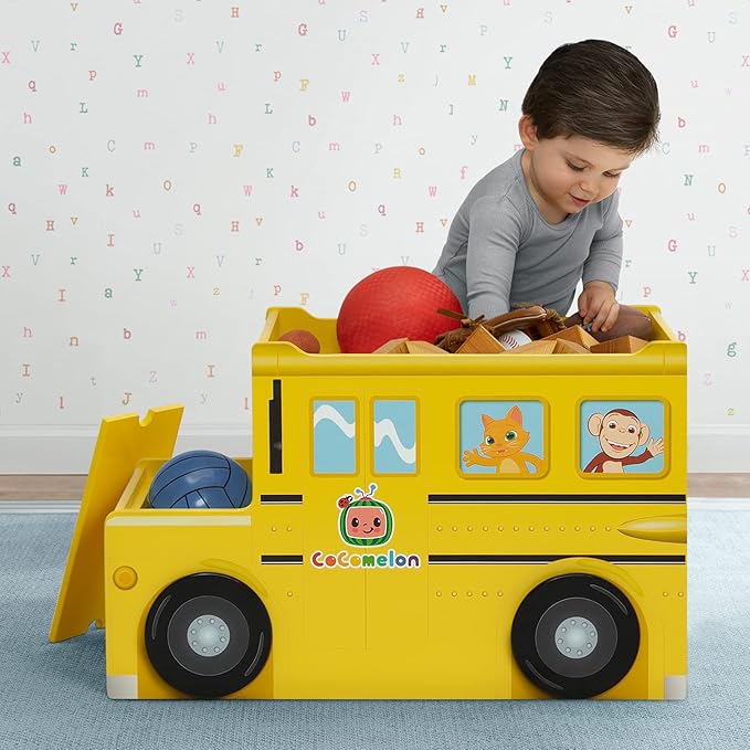 Delta Children CoComelon School Bus Toy Box + Delta Children