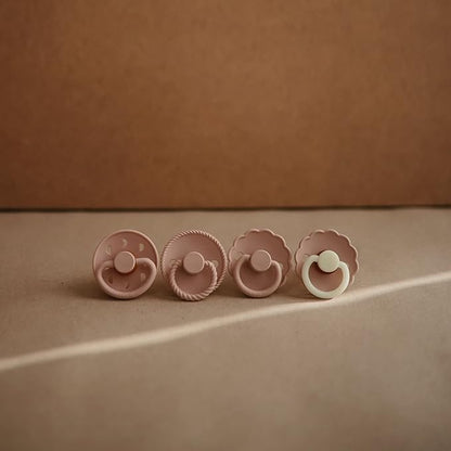 FRIGG Daisy Night Natural Rubber Baby Pacifier | Made in Denmark 6-18 Months) 2-Pack
