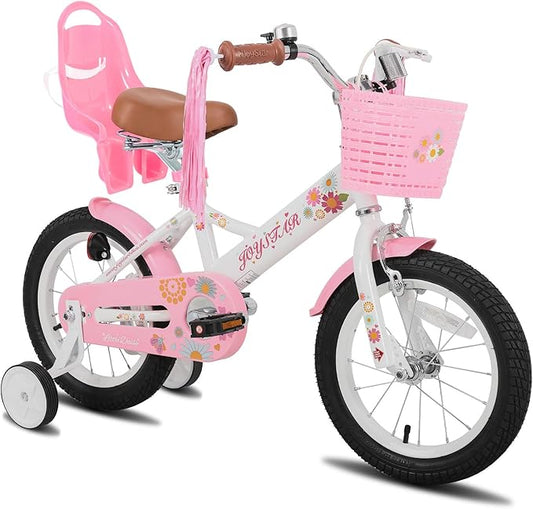 JOYSTAR Little Daisy Kids Bike for Girls Boys Ages 2-7 Years, 12 14 16 Inch Girls Bikes with Doll Bike Seat & Streamers