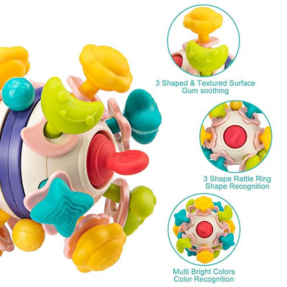 TOHIBEE Baby Montessori Sensory Toys for 0-6 6-12 Months, Food Grade Teething Toys for Babies 0 3 6 9 12 18 Months 1 2