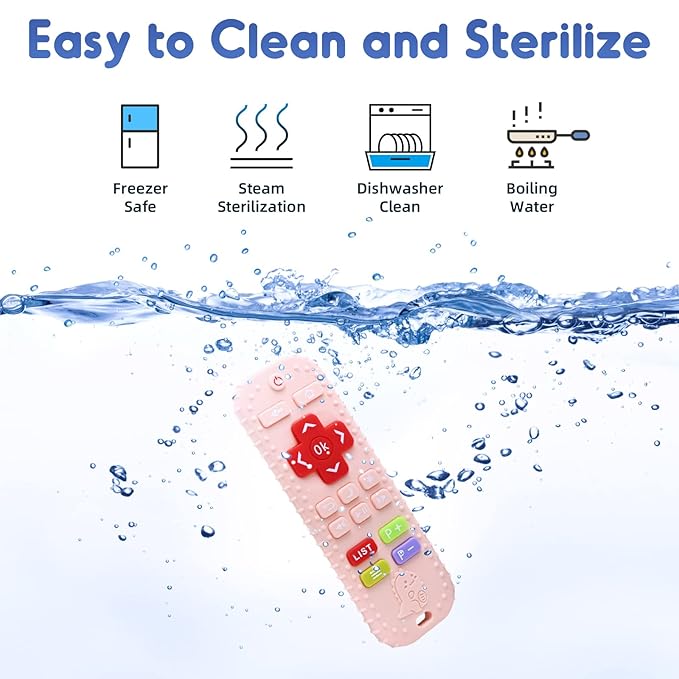 Teething Relief Teethers Toys for Babies 3-6 12 Months Gifts, Silicone Remote Control Baby Teether Toys for 3 6 9 Months Newborn Infant Boy Girl Autism